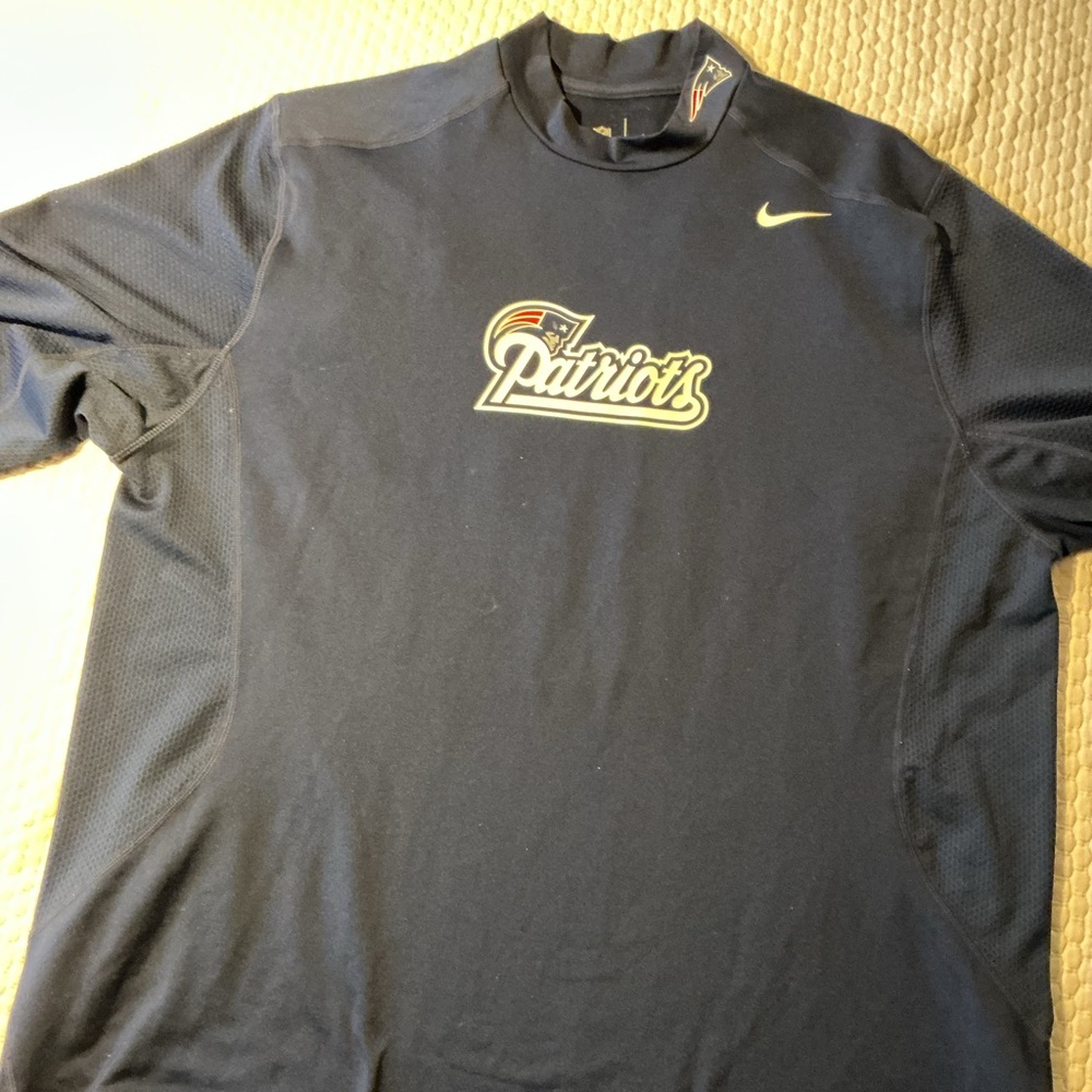 Nike Navy Patriots Long-Sleeve Performance Shirt